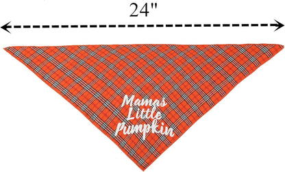 Dog Thanksgiving Bandana, Plaid Holiday Puppy Scarf