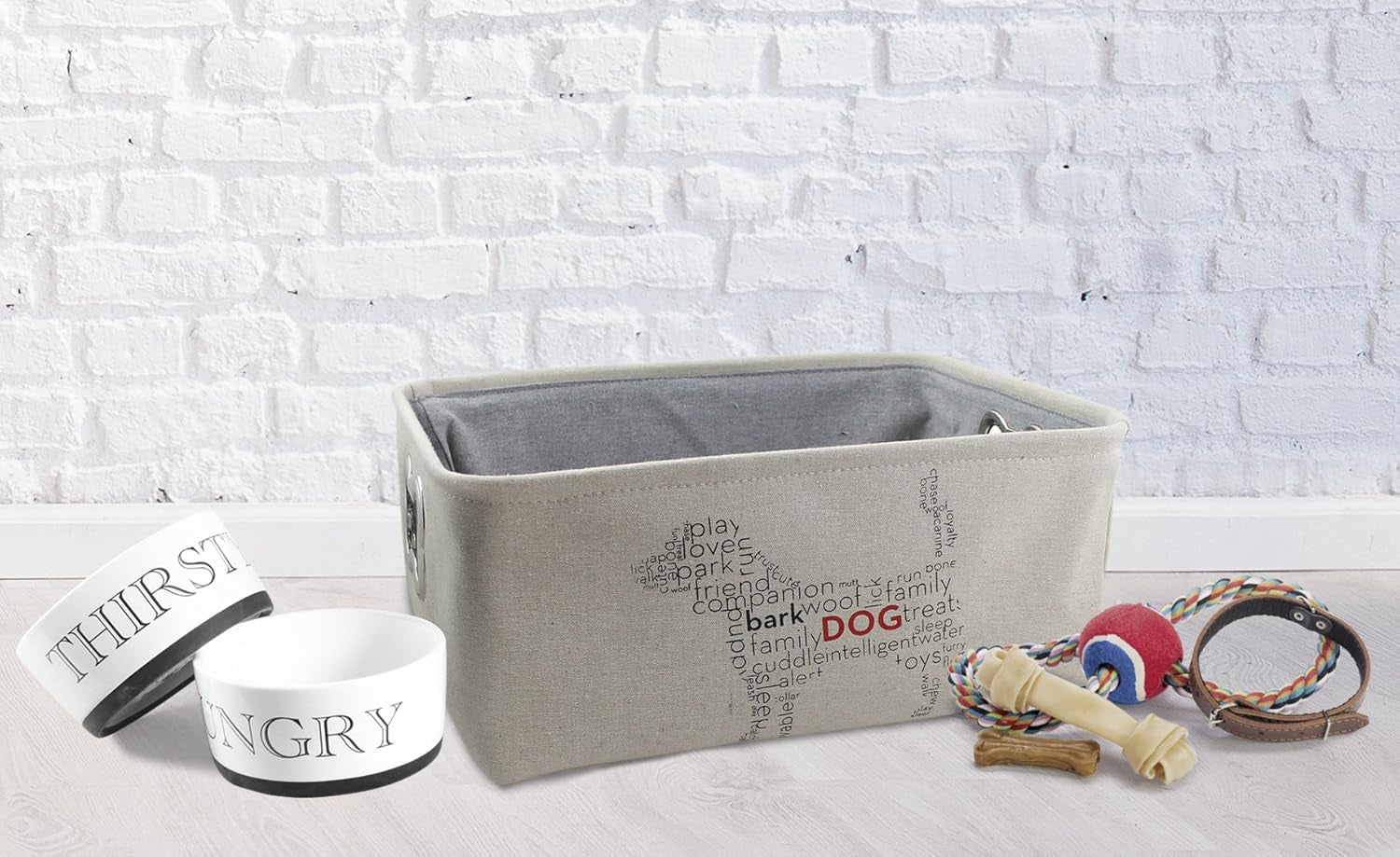 Pet Toy Box, Storage Bin with Handles, Pet Bins Storage Organizer for Dog, Cats and Other Pets