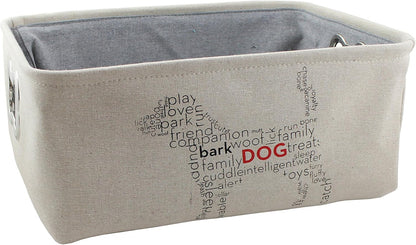 Pet Toy Box, Storage Bin with Handles, Pet Bins Storage Organizer for Dog, Cats and Other Pets