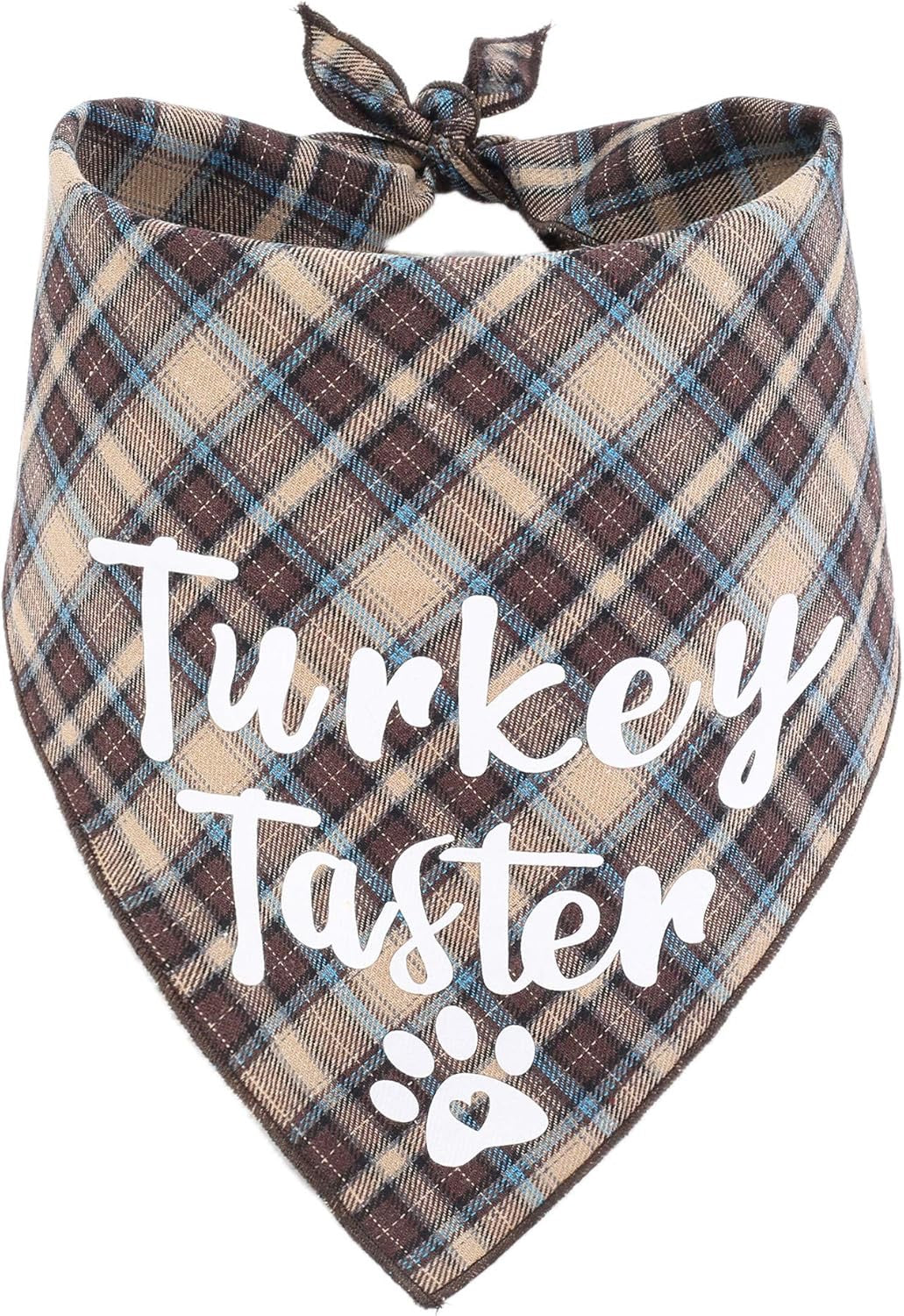 Dog Thanksgiving Bandana, Plaid Holiday Puppy Scarf